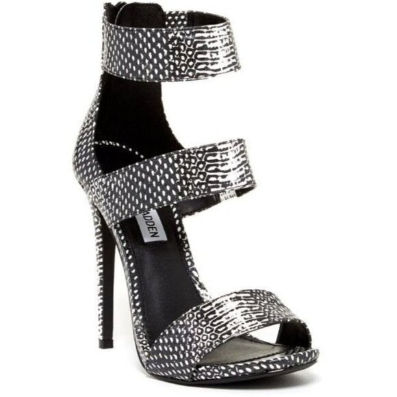 Steve Madden Black and White Patterned Heels - Picture 1 of 11